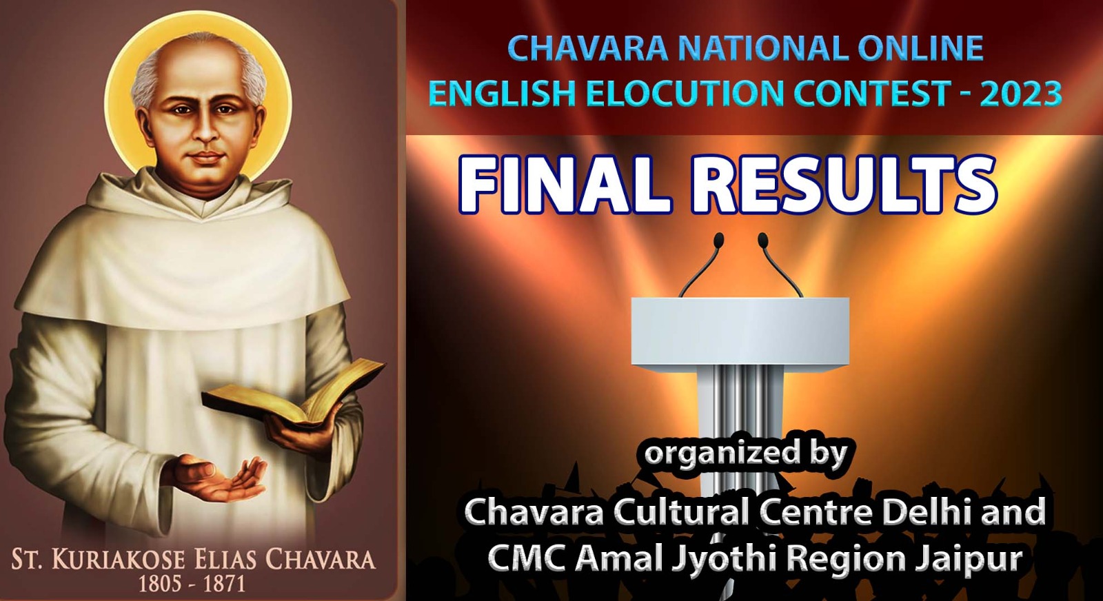 Winners of Chavara National level Online English Elocution Contest -2023